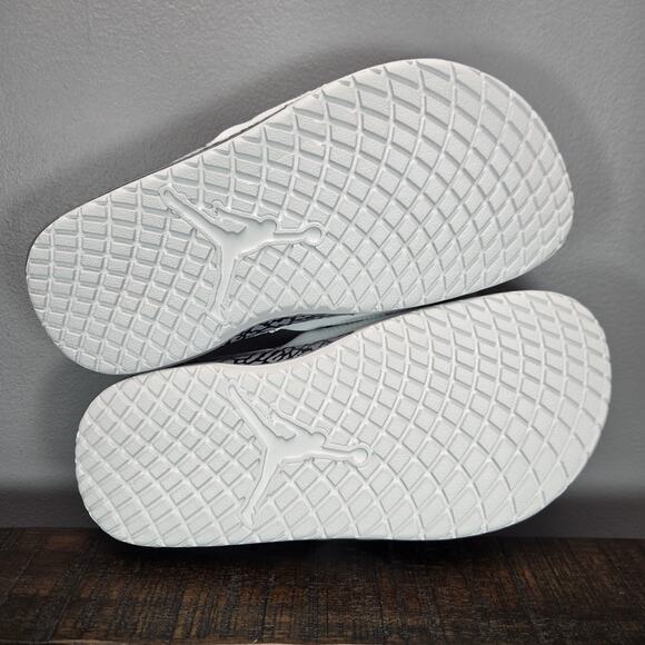 NEW Nike Air Jordan Hydro III Retro Slides Mens Size 8 White/Cement 854556-101 - Picture 9 of 12